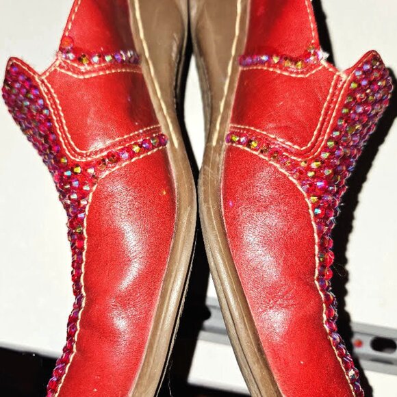 Red Leather Anne Klein Mules - Picture 3 of 10